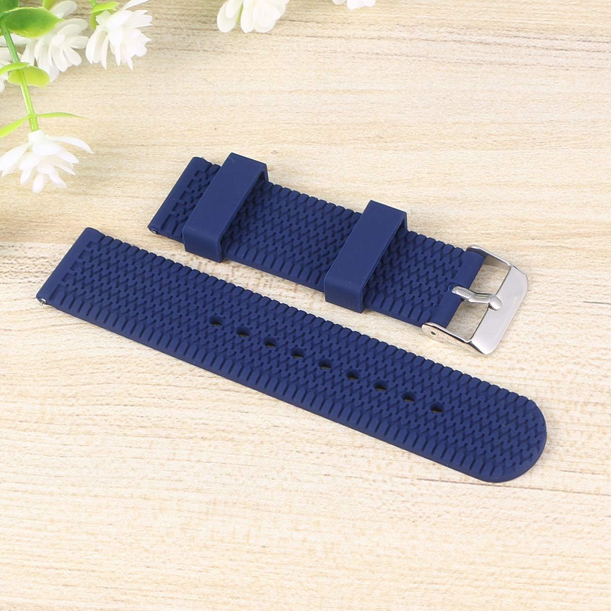 Ipetboom Silicone Watchband Exercise Tire Design Comfortable Durable Wristband for Fitness Watches Green Color