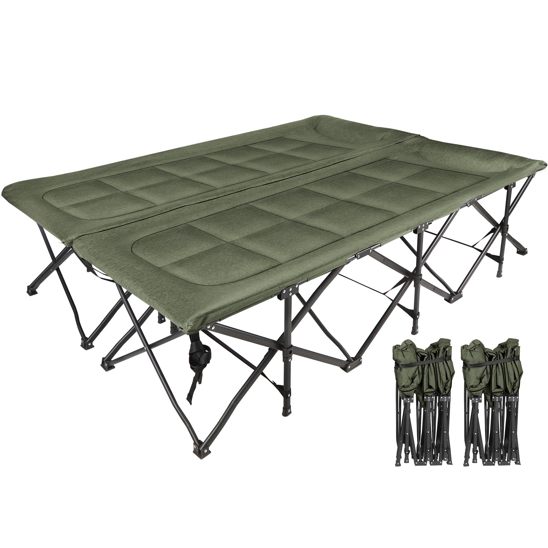 Lit de camping pliable double REDCAMP pour des nuits confortables en bivouac