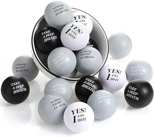 Miniatura 7 de Zomiboo 20 bolas motivacionales para el estrés, cita a granel, bolas de espuma inspiradoras divertidas para aliviar el estrés, regalo de apreciación