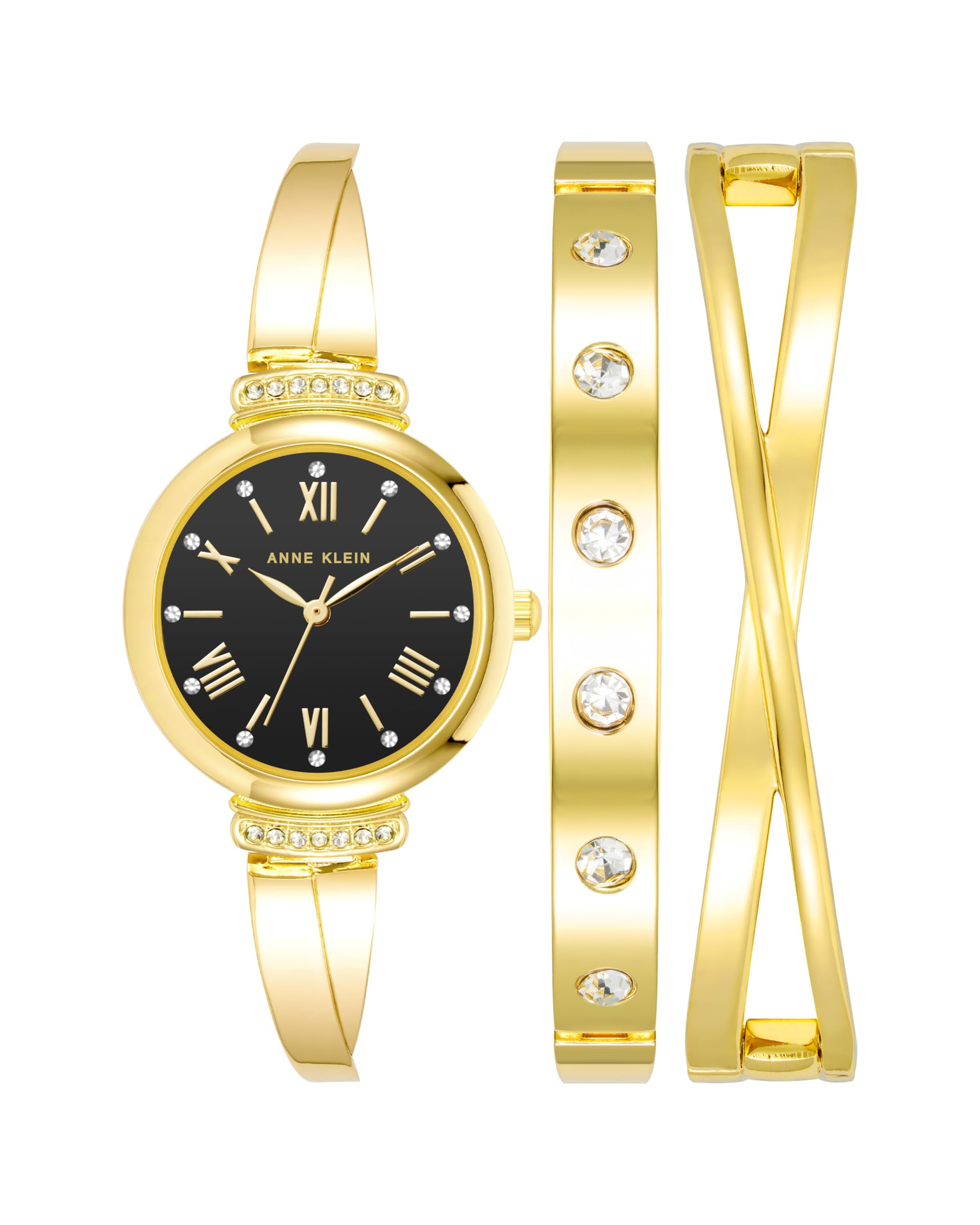 Anne Klein Women's Premium Crystal Accented Watch and Bracelet Set