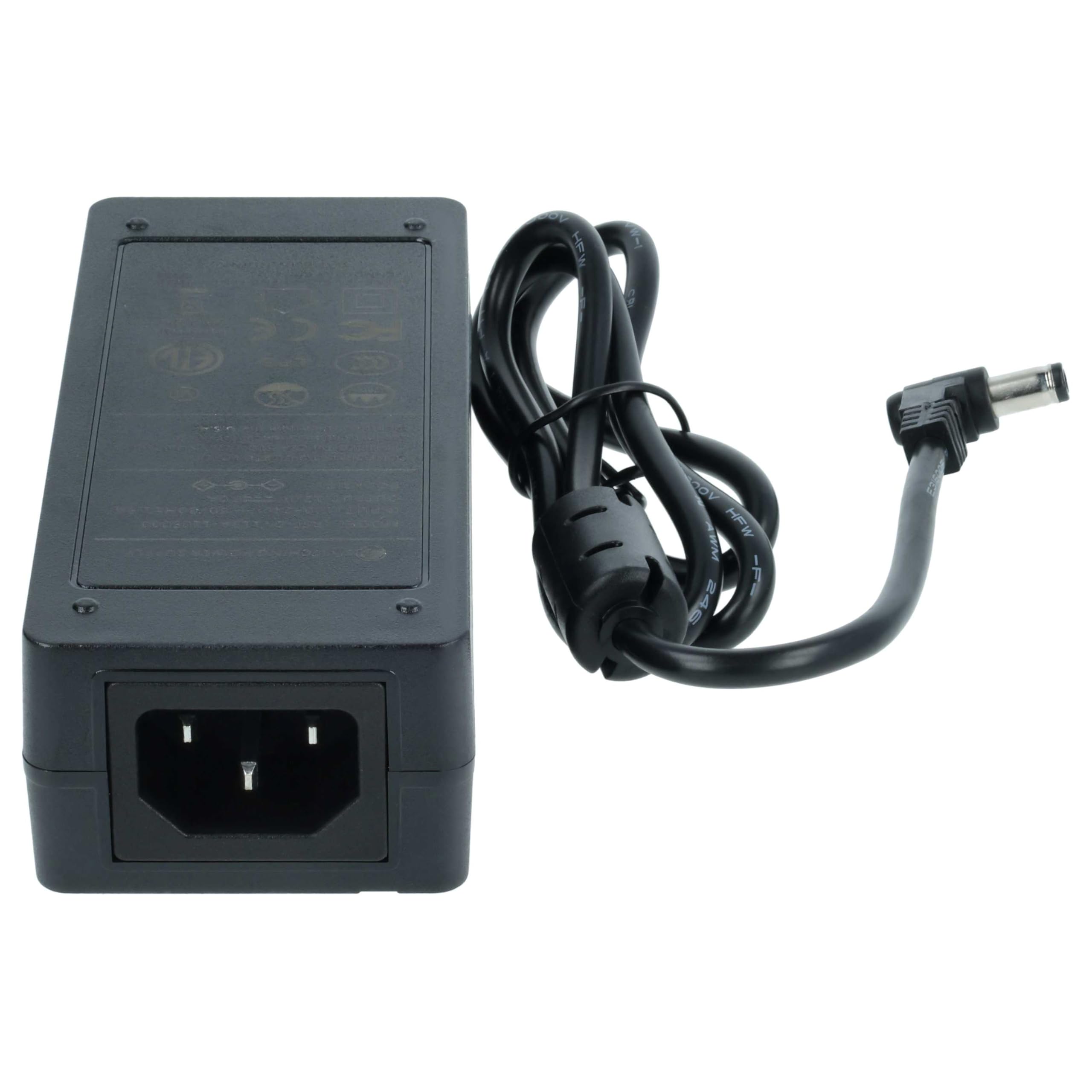 vhbw Cargador 6 Compartimentos Compatible con Kenwood KNB-45, KNB-45L baterías de Radio - Estación de Carga + Cable Corriente, 9-12 V, 6 A