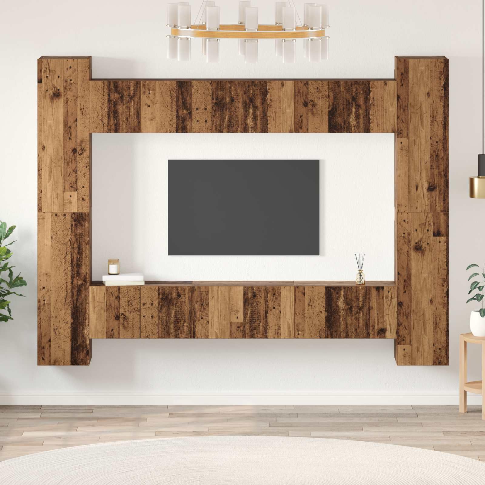 Meuble TV mural à portes et étagères : le rangement peu encombrant parfait pour petit salon
