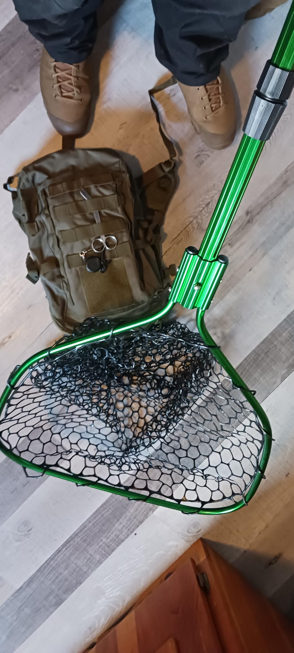 25 foot telescoping fishing net Fiblink Folding Aluminum Landing Fish Net with Extending T fiblink Net Diameter 21 inch Deep 5-Foot Telescopic