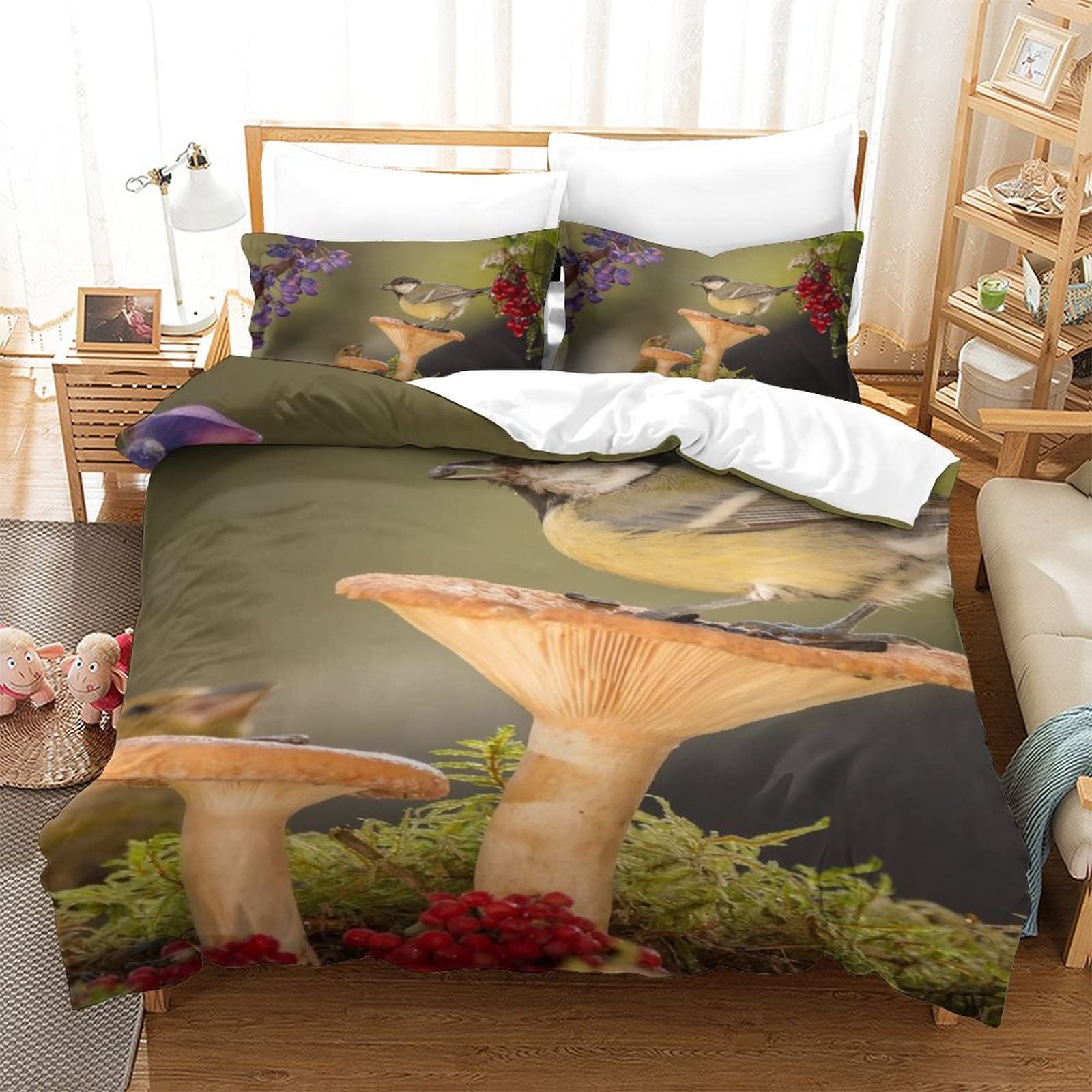 Housse de couette imprimée en 3D animal 135x200 cm linge de lit simple