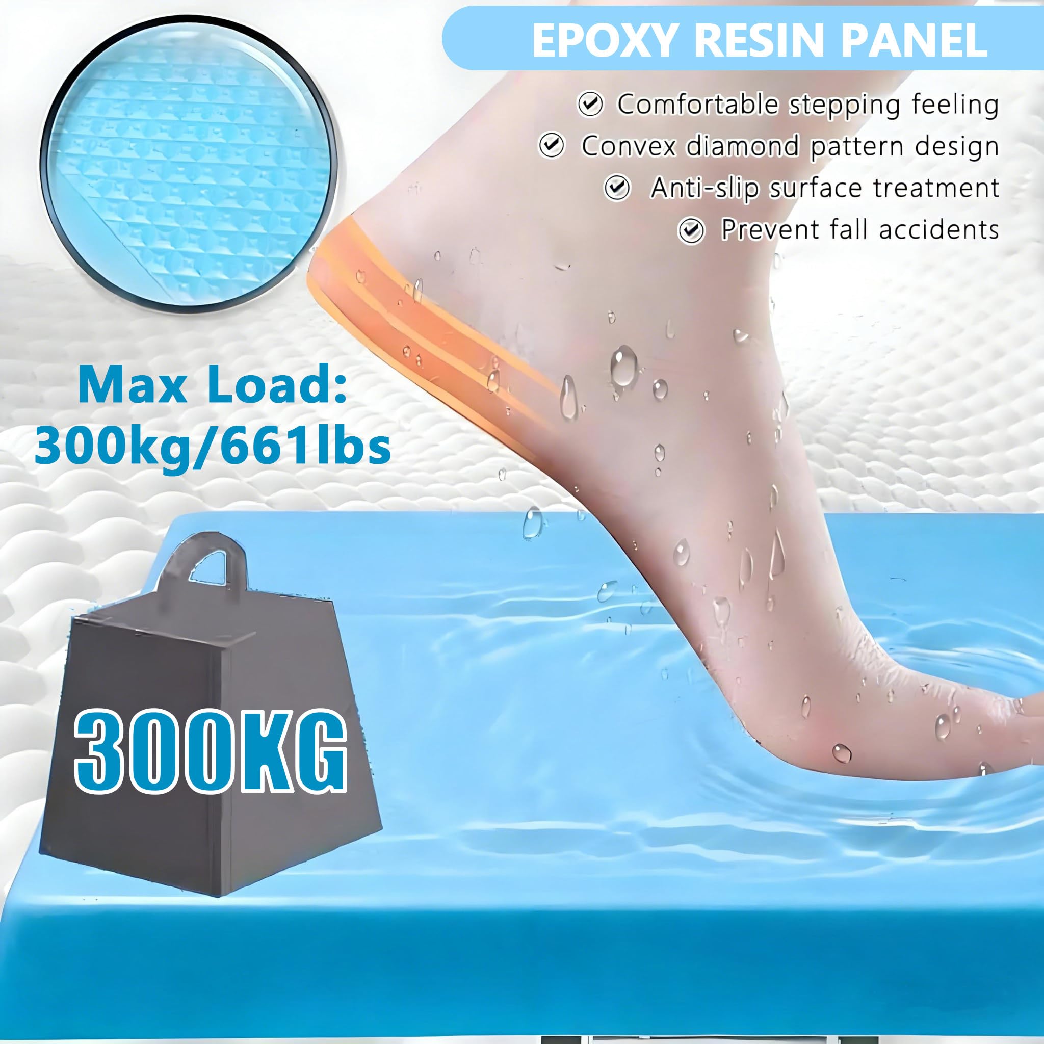 Plateforme de plongée intégrée Ultra-résistante, Capable de Supporter 660 Livres, adaptée à l'entraînement et à la Remise en Forme en Natation intérieure/extérieure, avec des Performances su
