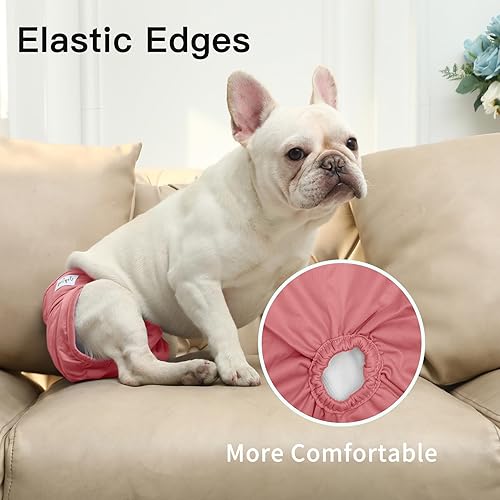 Miniatura 8 de Pañales para perras para perros medianos, paquete de 4 pañales reutilizables lavables premium para perritos en período de calor, incontinencia,
