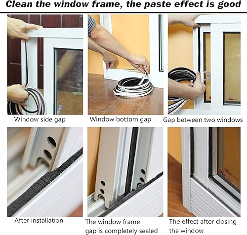 Miniatura 4 de Burlete autoadhesivo de 32.8 pies, burlete para puerta, para puertas correderas y laterales del marco (38 x 35 pulgadas, color blanco)