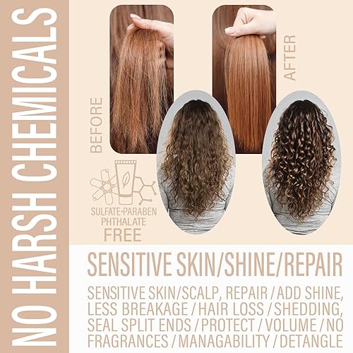 Miniatura 5 de Champú y acondicionador en barra  sin sulfato, juego sin perfume con 1 barra de champú (2.16 oz) y 1 barra de acondicionador profunda (1.76 oz),