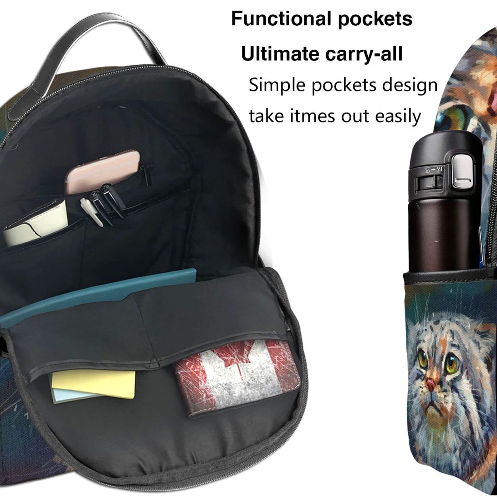 Amazon.co.jp: リュック デイパック リュックサック 猫 絵画 アート