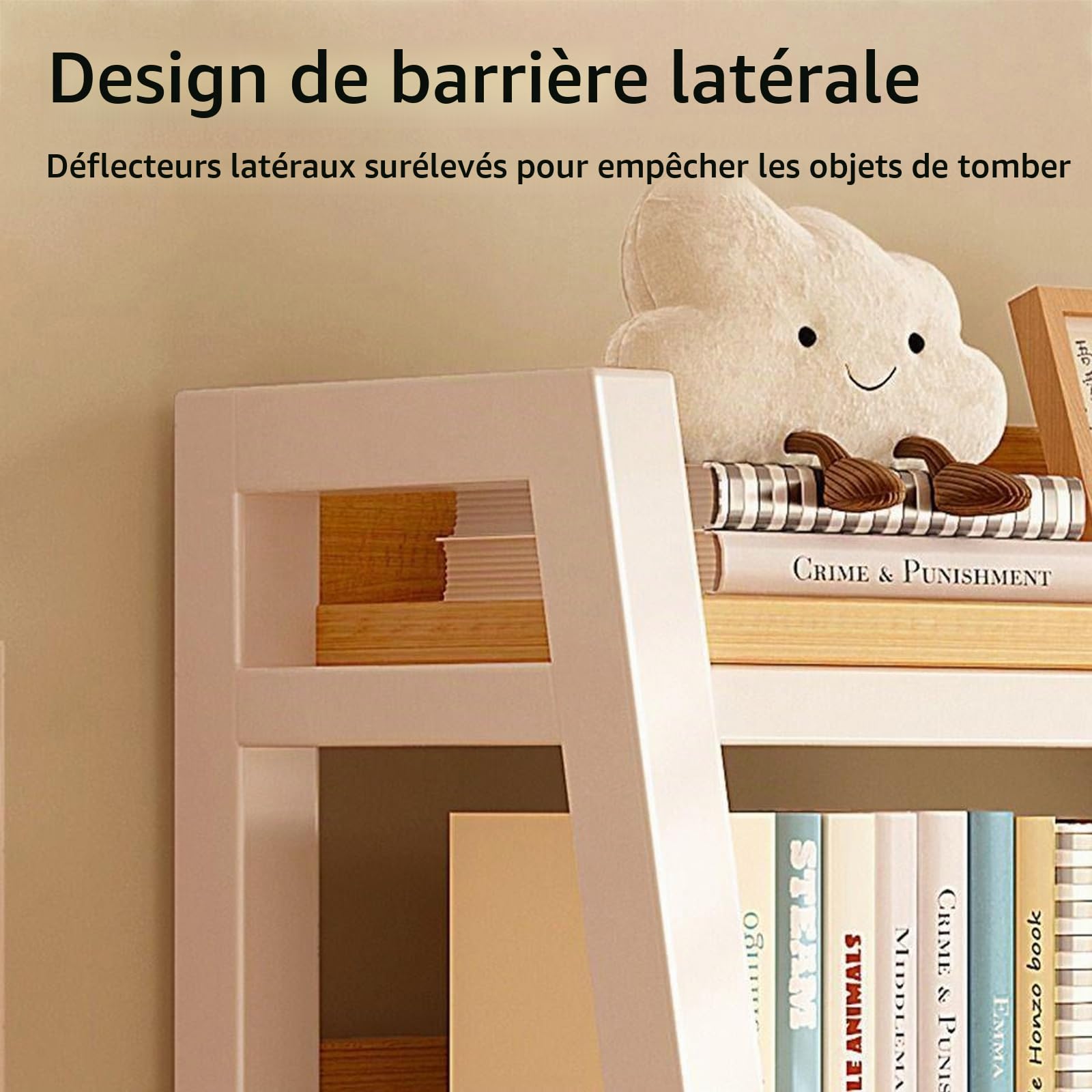 SOLKIN Étagère de Bureau, Etagere de Bureau A Poser sur Bureau, Etagere Rangement Bureau, Étagère de Bureau en Fer, Support D'affichage Polyvalent (Noir/Blanc)