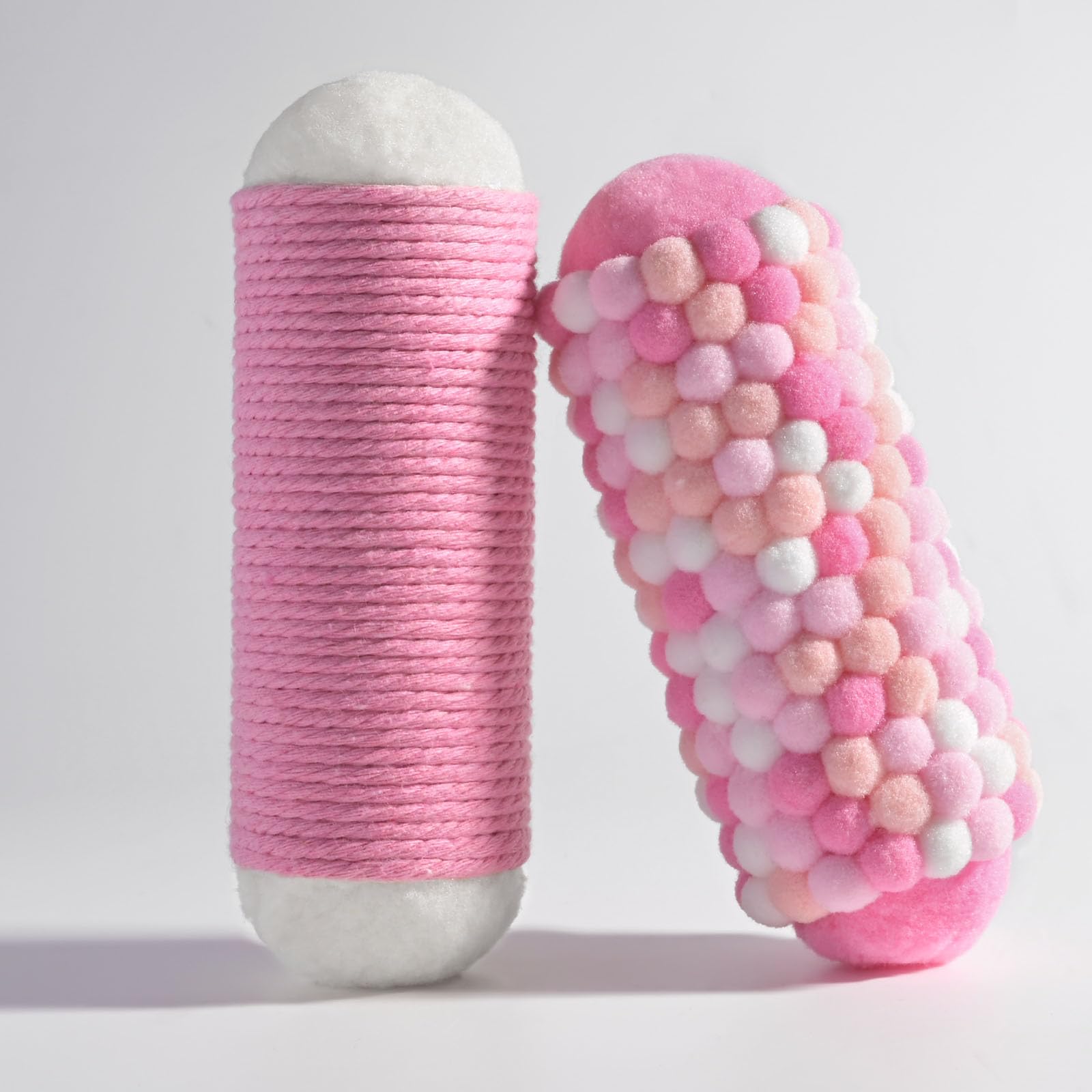 Bouiexye 2 Pieces Handmade Rope Textured Adults Autism Fidgets for Anxiety and Stress Autism Sensory Toys for Autistic Anxious Adults Classroom Educational Tool (Pink)