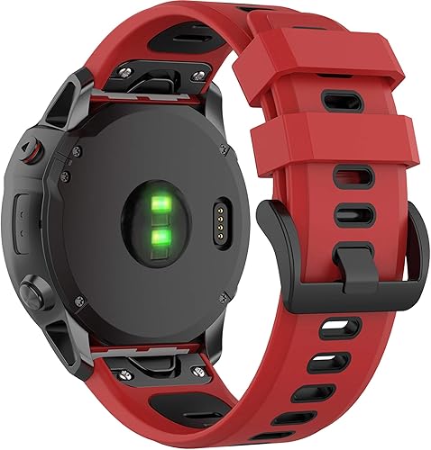 Vista 13 de Compatible con Garmin Fenix 6X Sapphire Band para mujeres y hombres, bandas de repuesto de silicona Quickfit de 0.86 pulgadas (1.024 in), correas