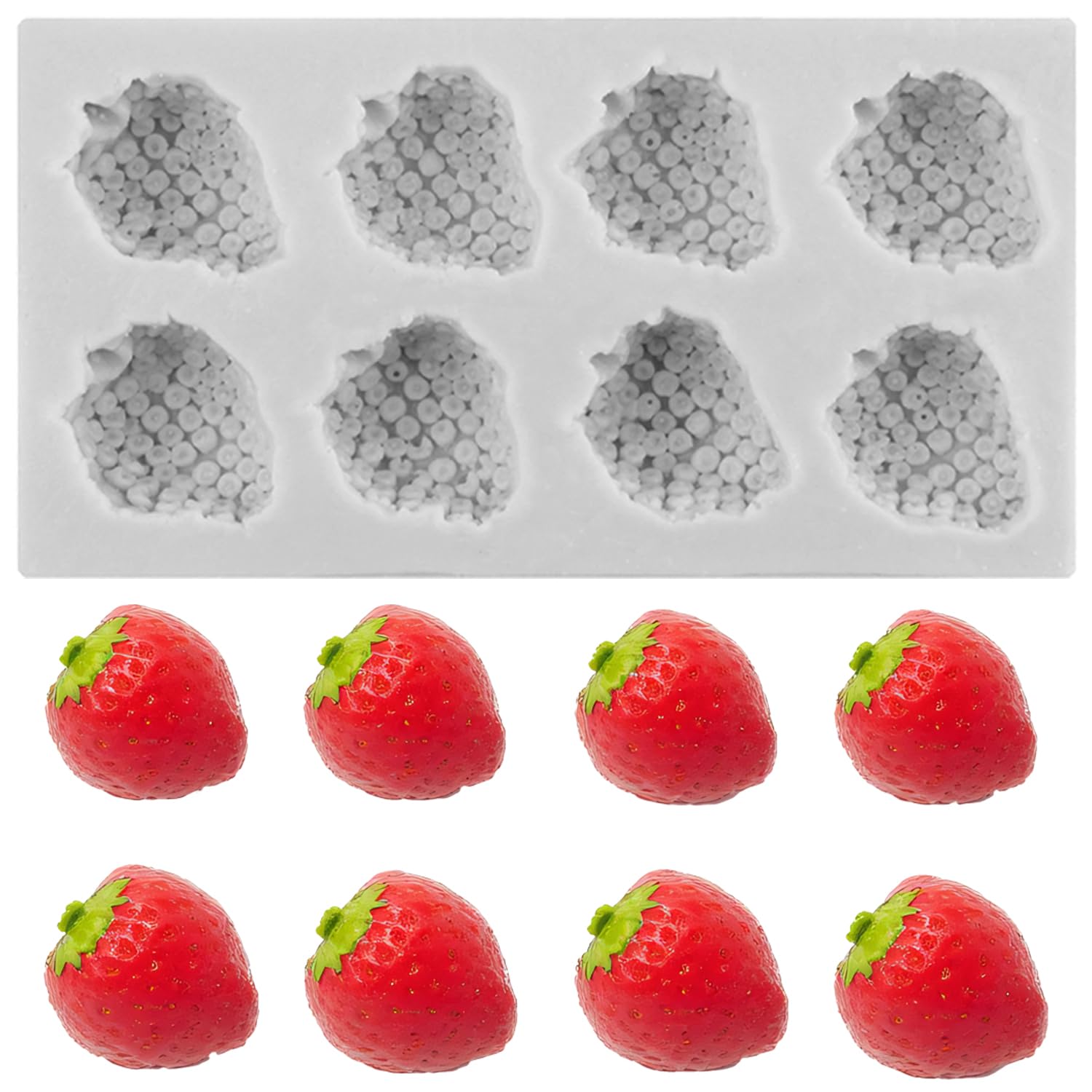 Sijiangmold Strawberry Fondant Moulds Fruit Silicone Mould