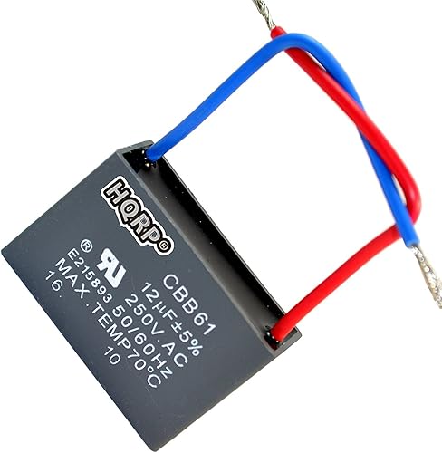 Miniatura 25 de HQRP Condensador compatible con ventilador de techo Hampton Bay 4.5uf+5uf+6uf 4-Wire CBB61
