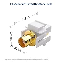 Vista 2 de Cable Matters Paquete de 5 insertos de conector Keystone BNC bañados en oro en blanco