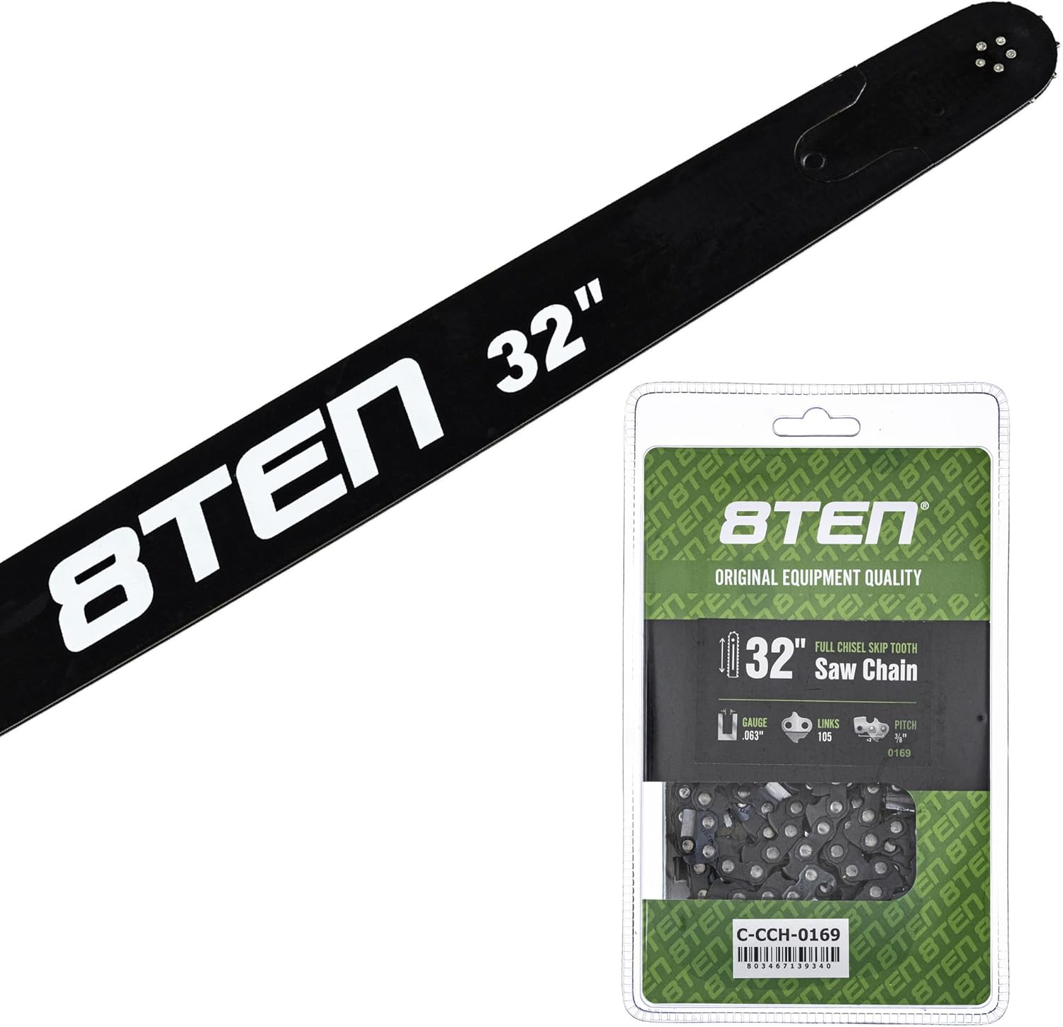 8TEN 32" Chainsaw Guide Bar & Chain .063 3/8 105DL for Stihl 066 044 064 046 038 041 30030006046 591164005