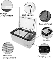 Vista 8 de Refrigerador portátil para automóvil, 12/24 V CC y 110-240 V CA (-4 °F ~ 68 °F) 18 L/19 cuartos de galón, mini refrigerador para RV, furgoneta