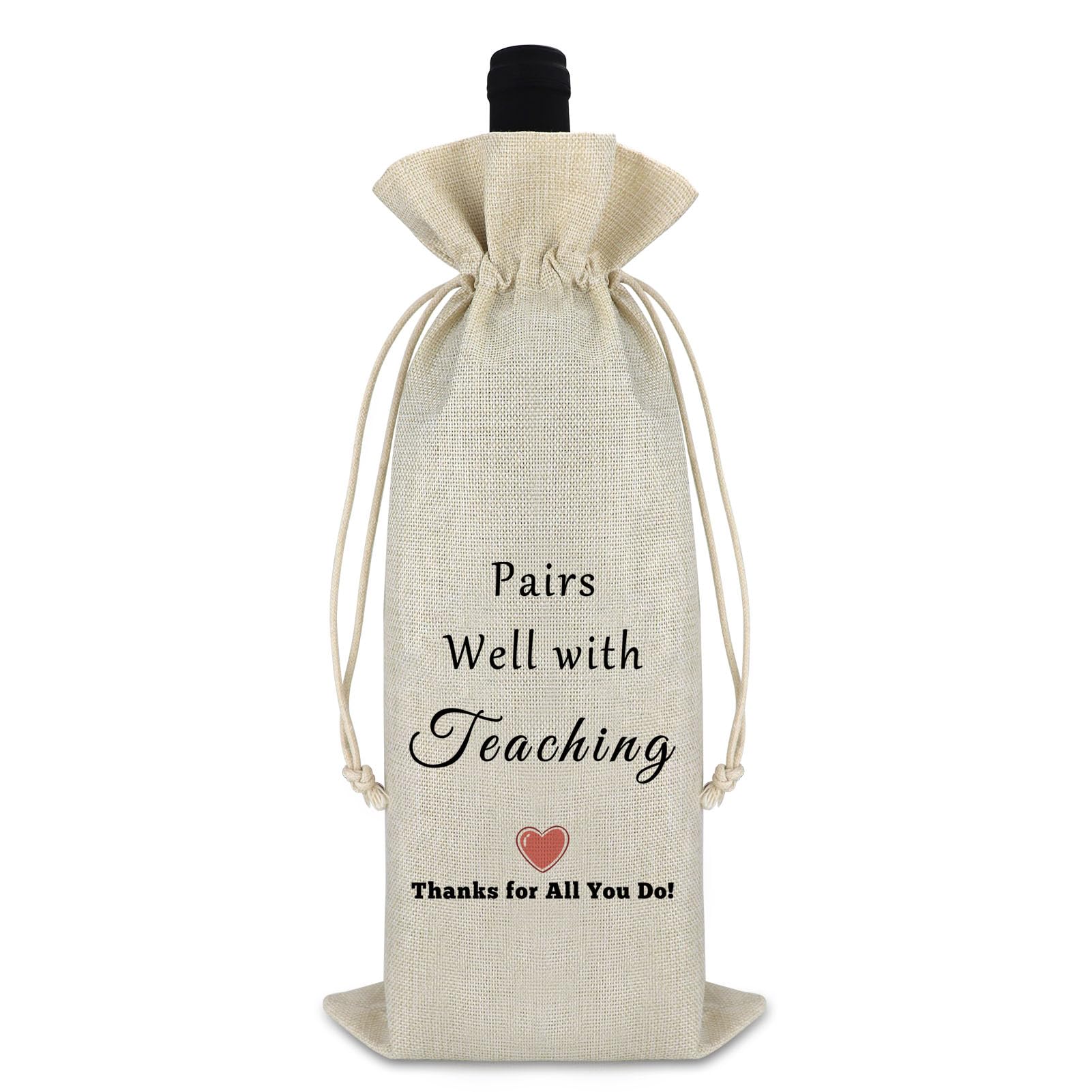 Ximalun Thank You Gifts for Women Men Wine Bag Appreciation Gift for Teacher Christmas Birthday Gift End of Year Gift for Teacher Wine Bottle Bag Thanksgiving Day Gift Teachers Day Gift