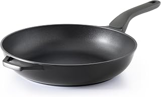 PRICUSIS Nonstick Frying Pan, 8/10/12 Inch Skillet with Stay Cool Handle, Fully Coated, Induction Compatible & Oven Safe, 100% Dishwasher Safe, PTFE & PFOA Free（12 Inch, Black Sesame）