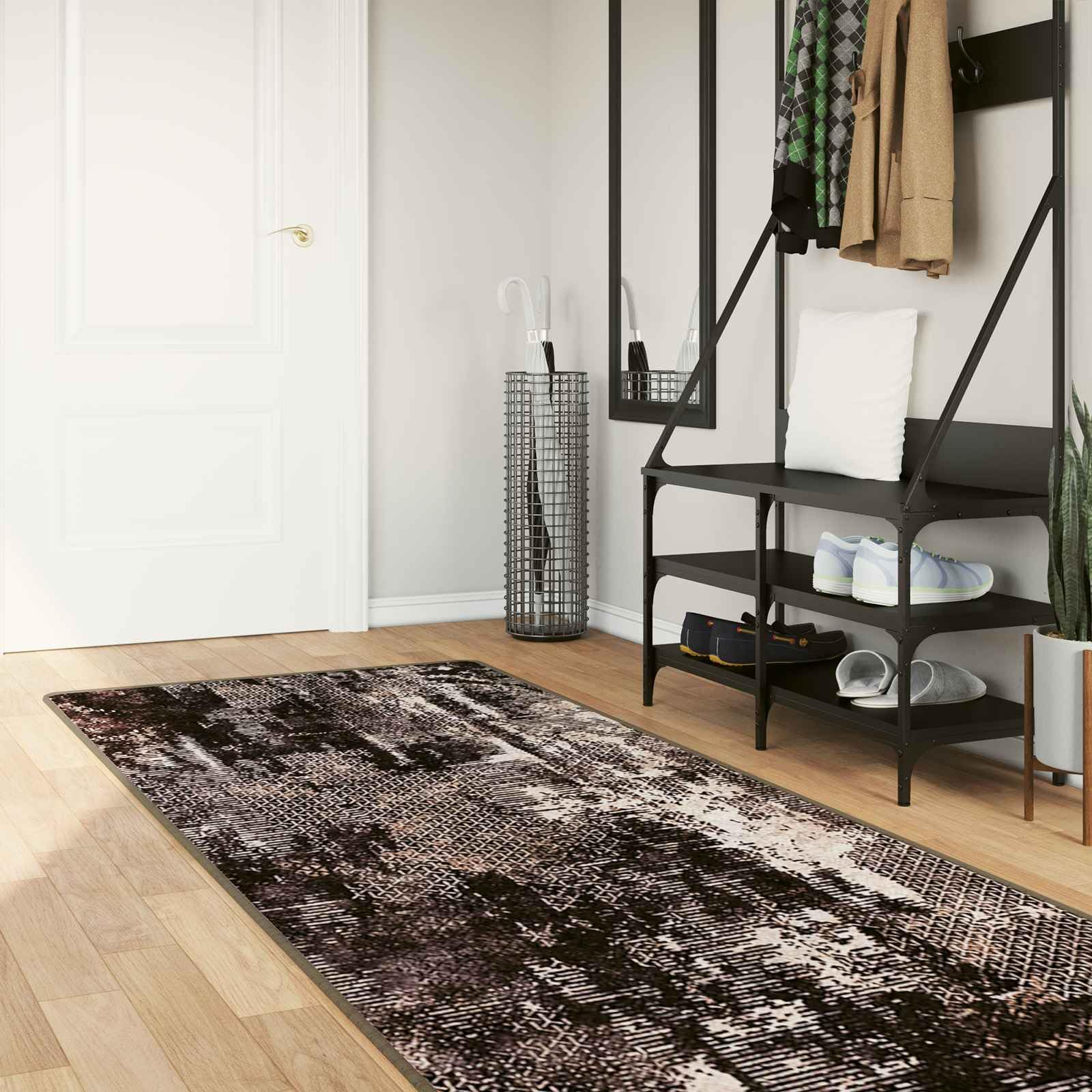 Alfombra de pasillo 100 x 350 cm Augerlite Marsa de poliéster atrapa la suciedad
