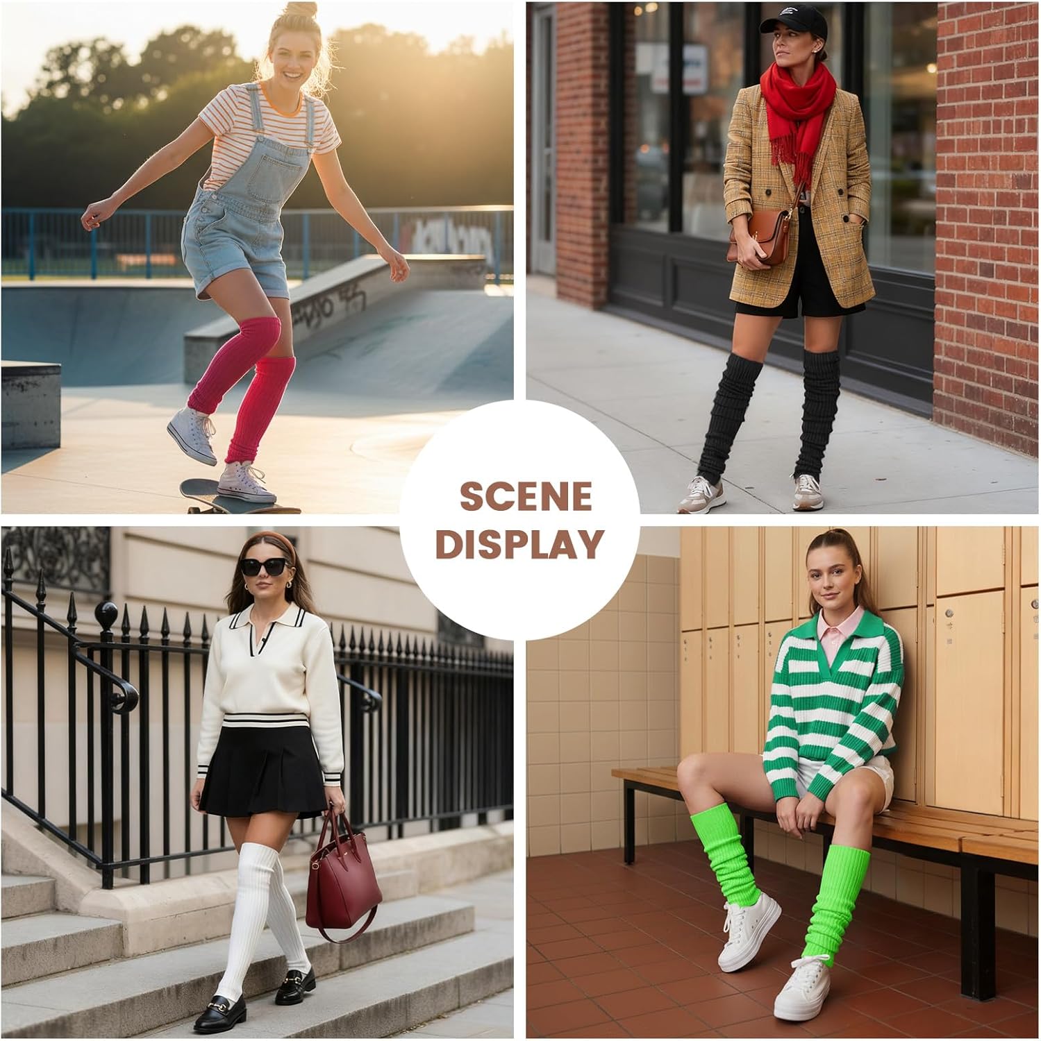 Buauty 80s 90s Leg Warmers for Women, Neon Ribbed Leg Socks, Stylish Accessories for Inspired Outfits for Yoga,Running,Hiking - Image 4