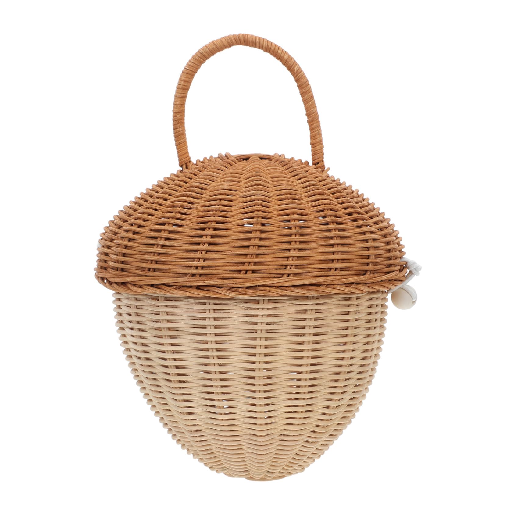 Nursery salle panier tressé décoratif petit avec couvercle style rotin rustique