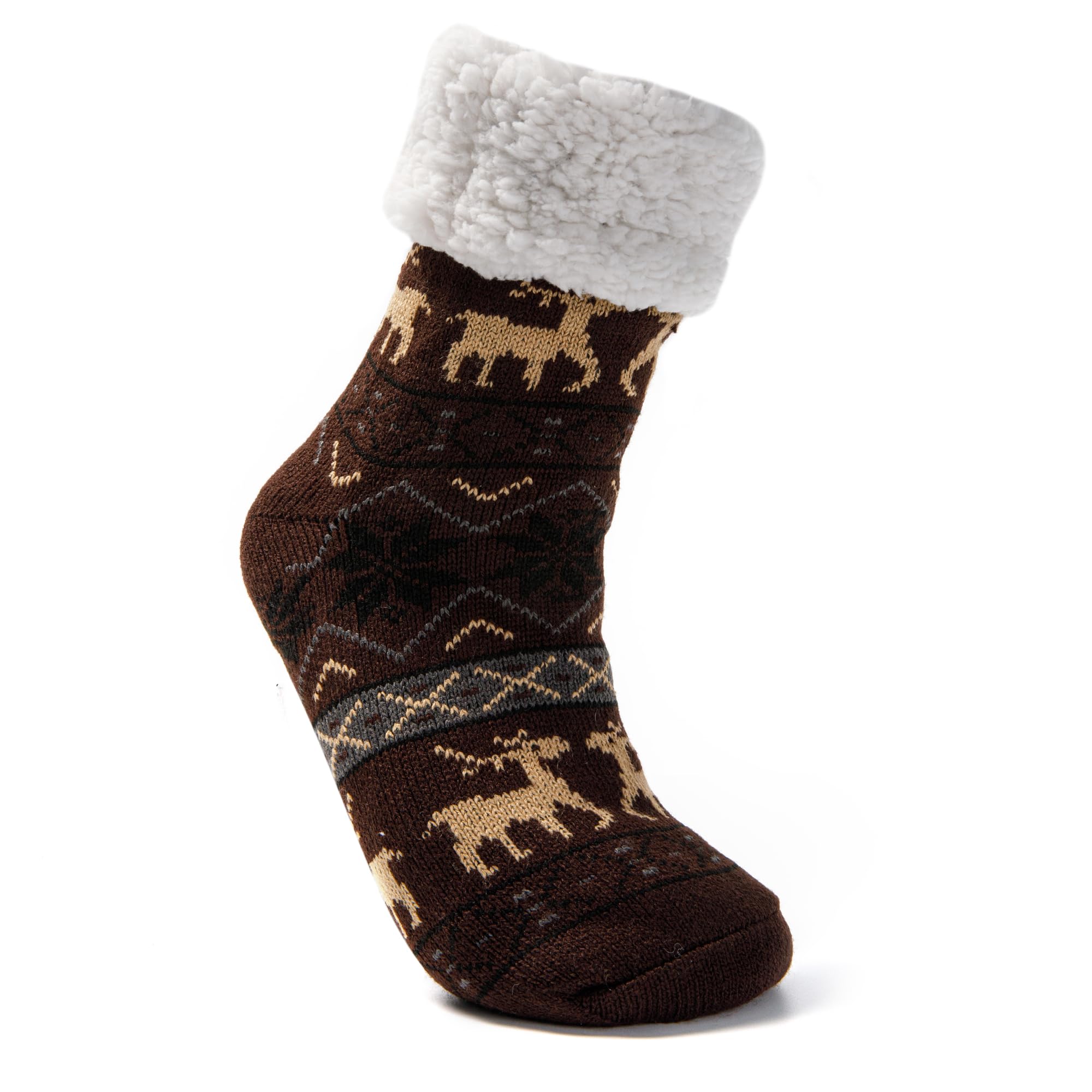 JOMIX Calcetines Antideslizantes Hombre Navidad Peluche Largos Invierno Navideños Cálido Calcetín Andar por Casa Tamaño 39-46