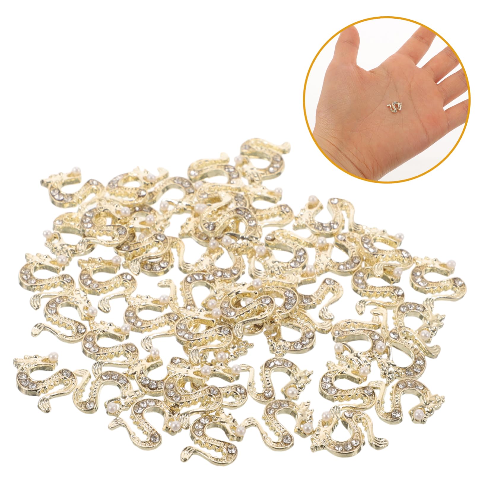 Ipetboom 200pezzi Ciondoli Per Unghie Forma Di Drago Con Decorazioni Strass Accessori Per Manicure Stile Cinese Elegante Di Ornamenti Per Unghie Da Salone o Uso Domestico