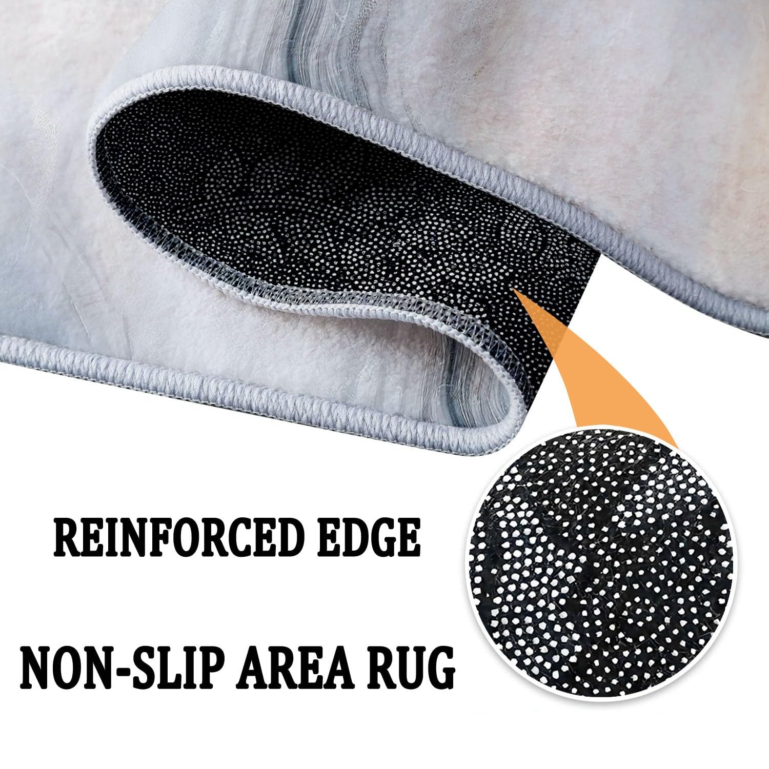 Tappeto Rotondo Moderno e Minimalista Effetto Marmo, 120 cm, Grigio, per Soggiorno, Area Circolare con Retro Antiscivolo, Lavabile, Morbido Tappeto Stampato per Camera da Letto, co