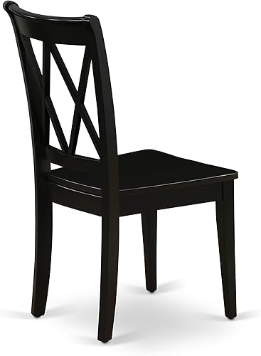 Miniatura 10 de EAST WEST FURNITURE LGCL9-BLK-W Juego de 9 piezas de comedor incluye una mesa rectangular de 6684 pulgadas con hoja de mariposa y 8 sillas de