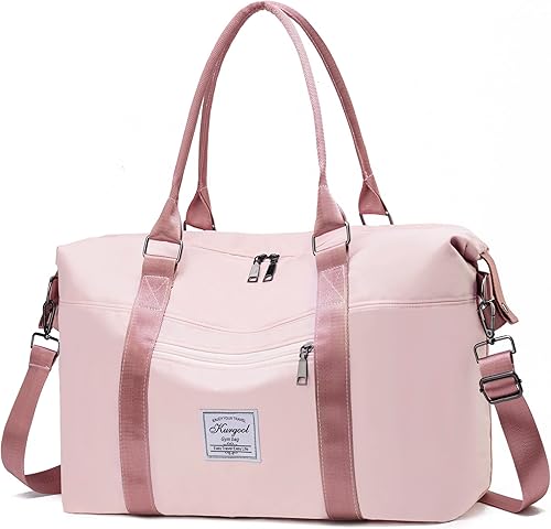 Bolsa de gimnasio con bolsillo húmedo, bolsa de viaje plegable para fin de semana para mujer, bolsa de noche impermeable para viajes, gimnasio, yoga