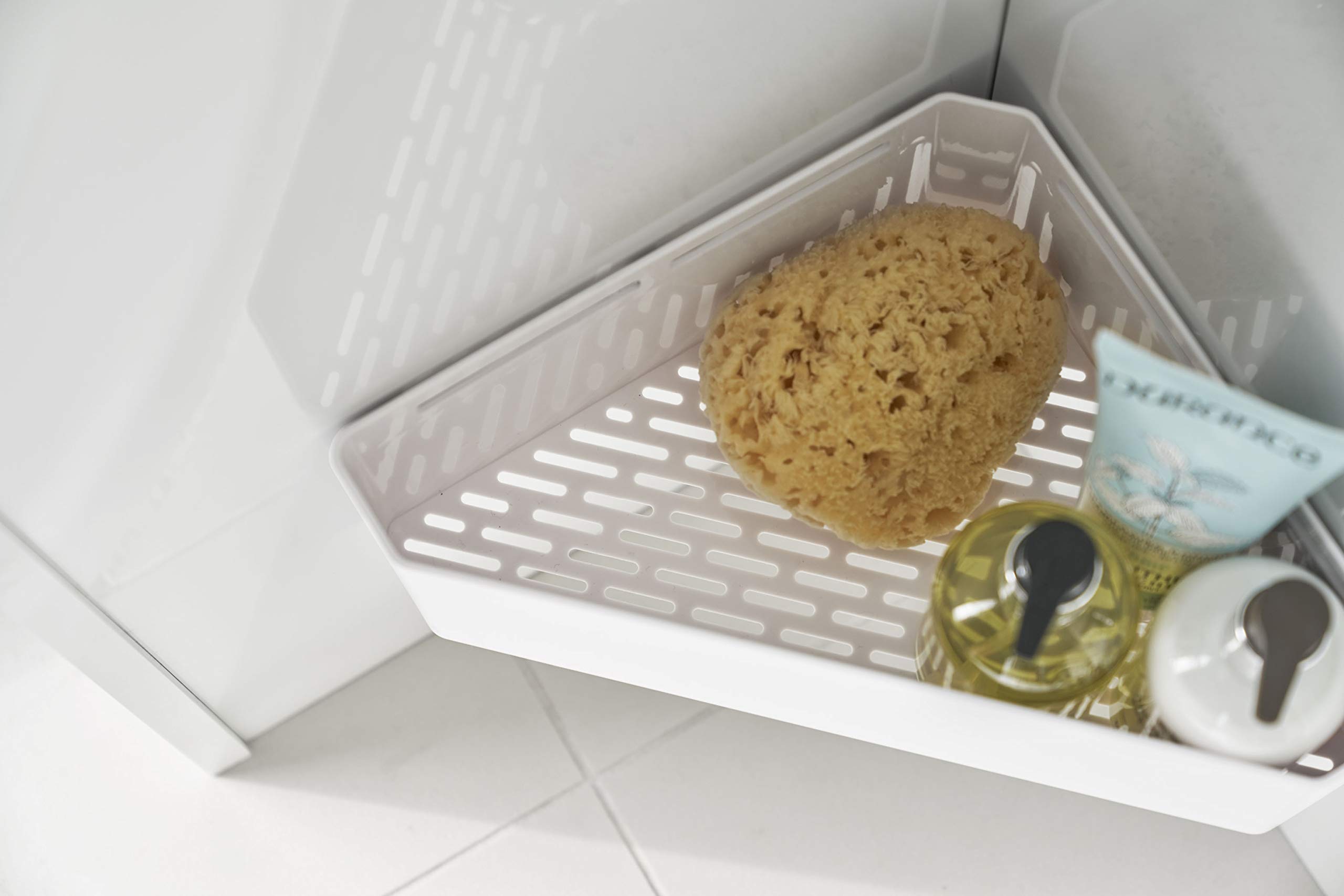 Yamazaki Industries 4264 Magnetic Bathroom Corner Toy Rack, White