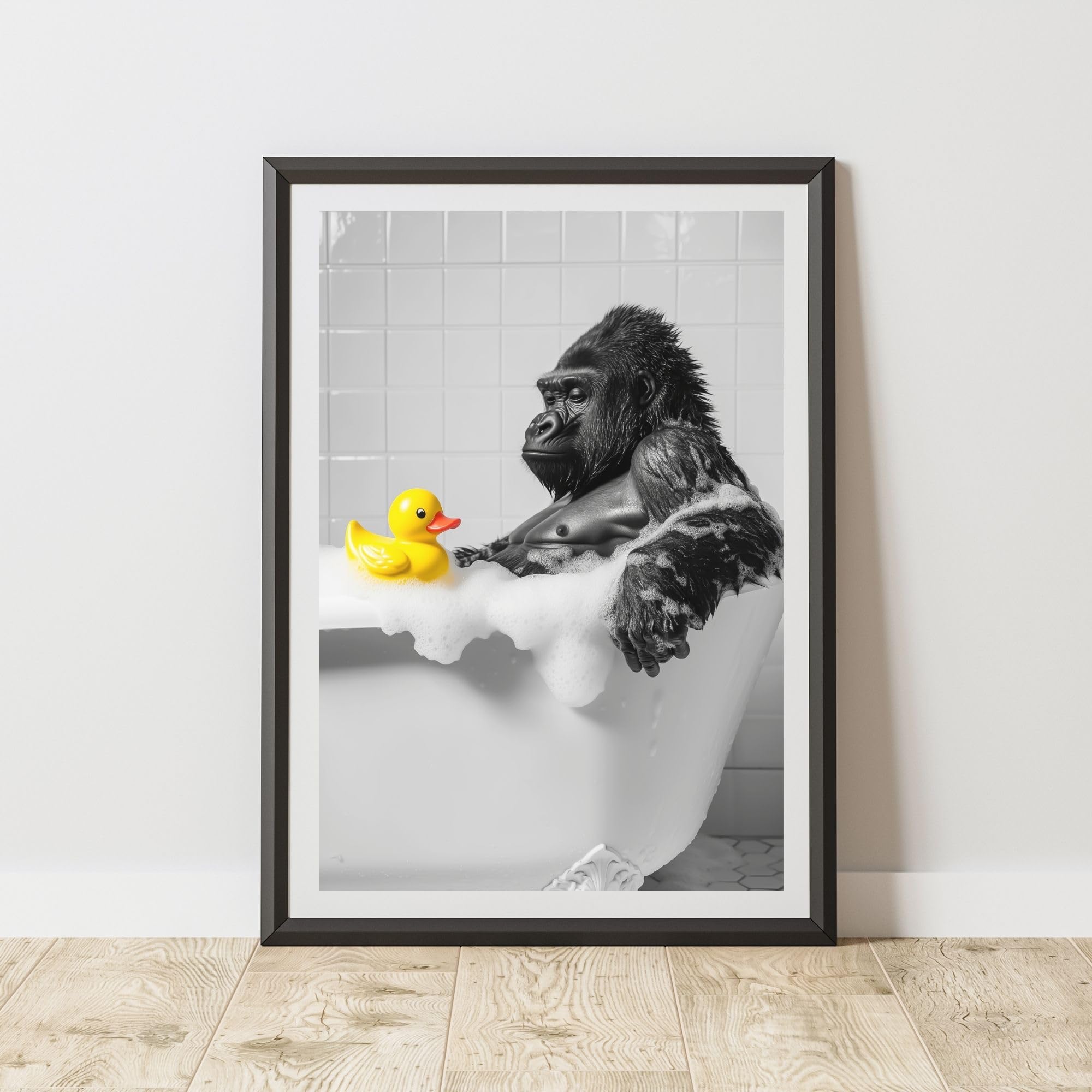 60 Second Makeover Limited Funny Gorilla Rubber Duck Print A4 Size from B&Q