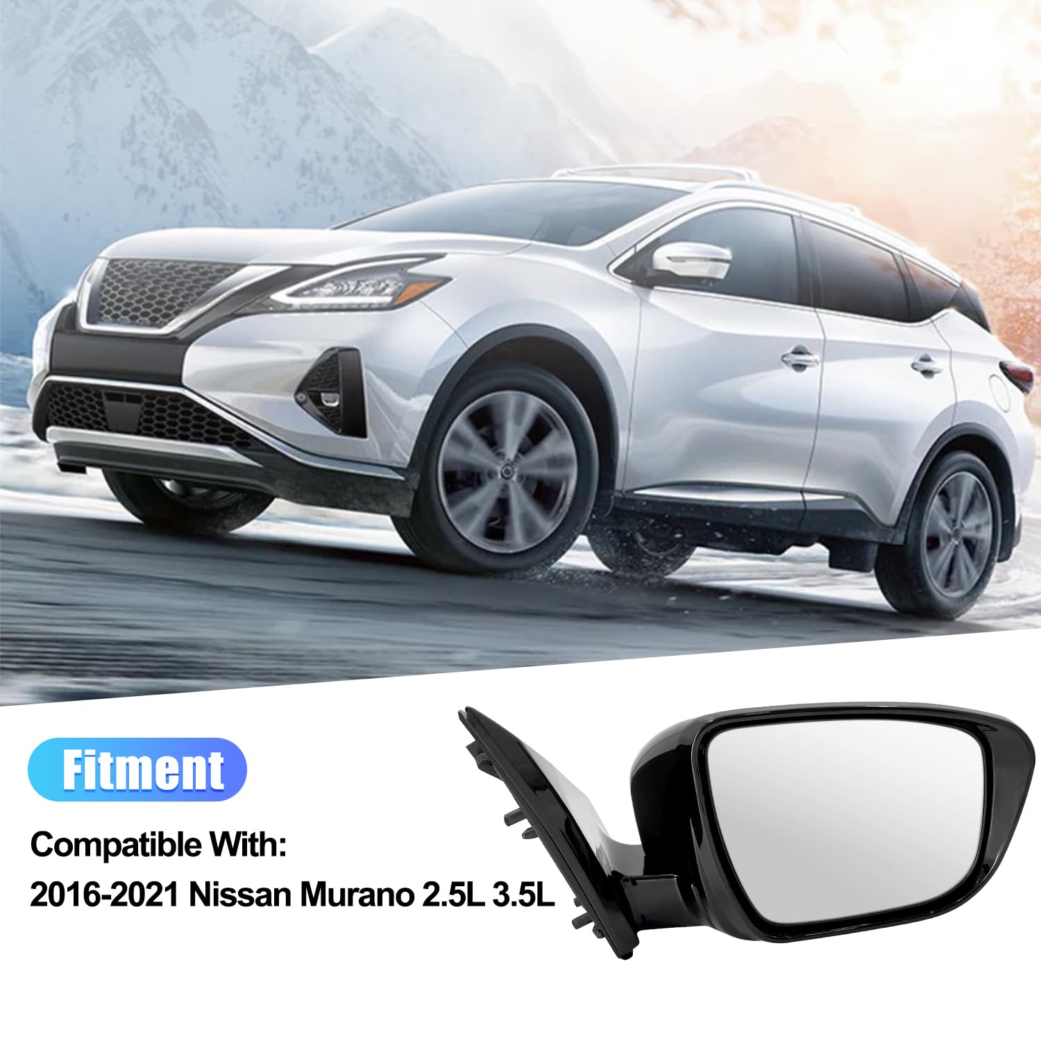 MURANOガラス Amazon.com: 13 Pins Right Passenger Side Door Mirror Fit for
