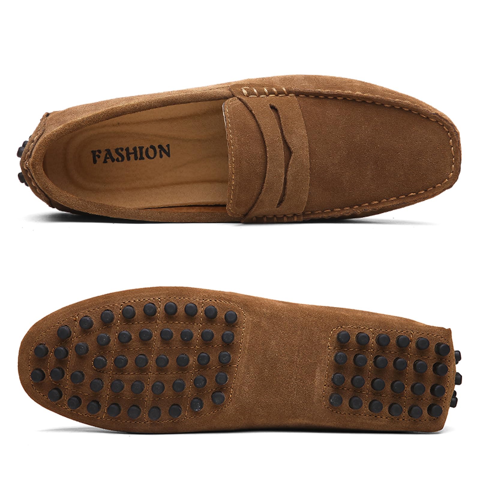 DADAWEN Hommes Daim Penny Loafers Légères Légères Confort Chaussures de Conduite Mocassin Slippers Chaussures de Décontractées