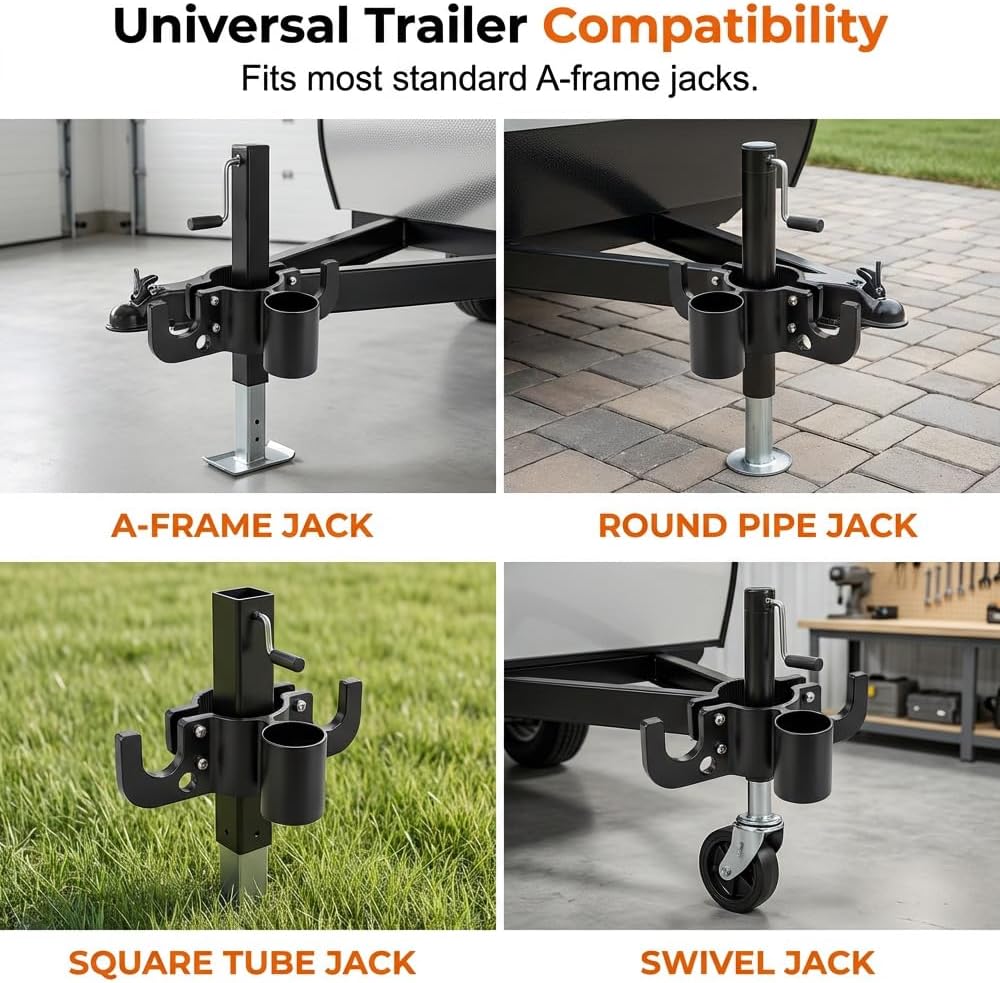 Trailer Towing Organizer, 7 Way Plug Heavy Duty Trailer Chain Wire Harness Holder, Trailer Towing Organizer for 7 Way Plug, Aluminum Trailer Chain Holder (2PCS)