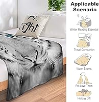 Vista 7 de Wild White Tiger Flannel Fleece Throw Blanket Soft Warm Lightweight Fuzzy Plush Blankets for Bed Couch Sofa 60"x80