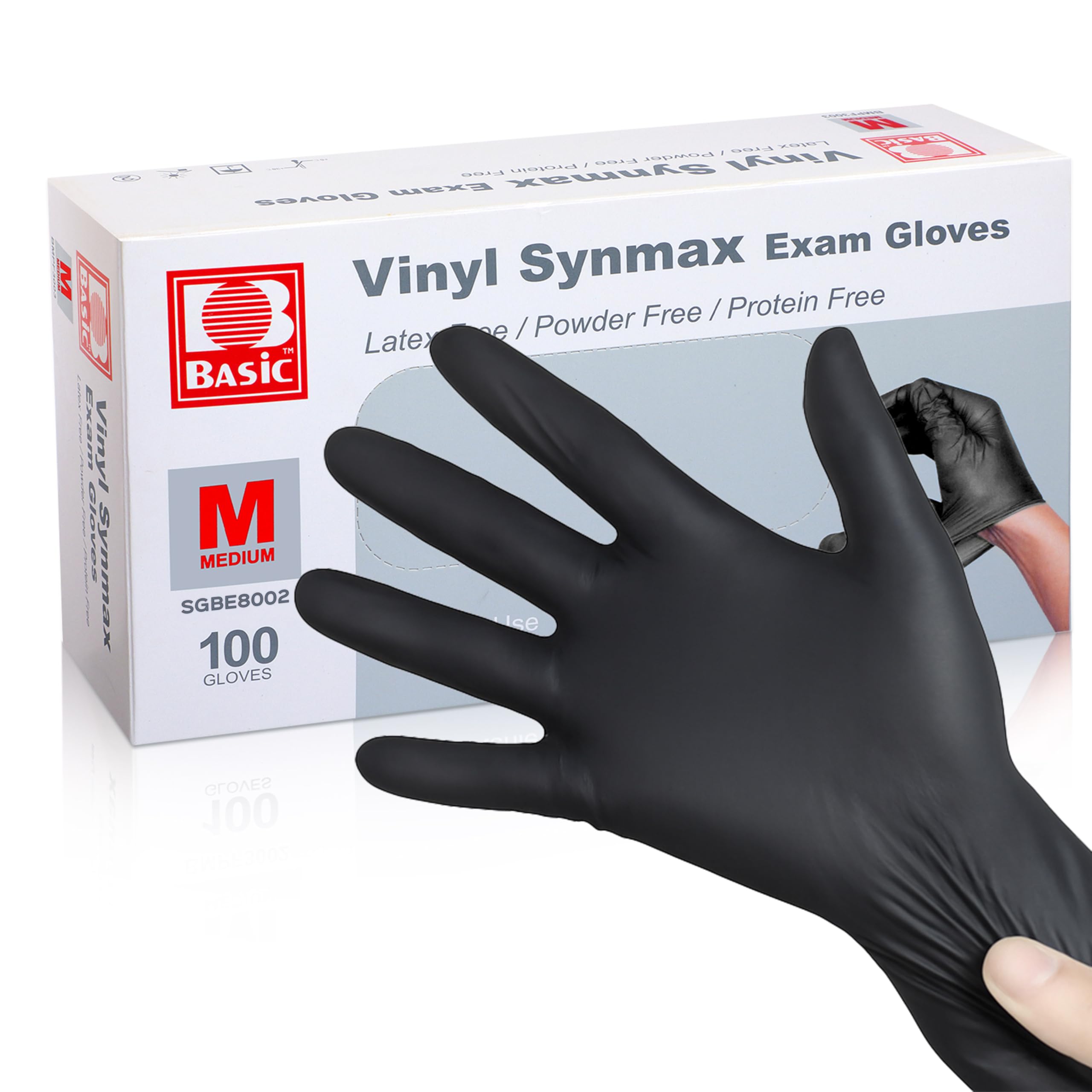 Oh! Trendy Disposable Medical Black Vinyl Exam Gloves Industrial Gloves - Latex-Free & Powder-Free 100PCS (BK-Medium)
