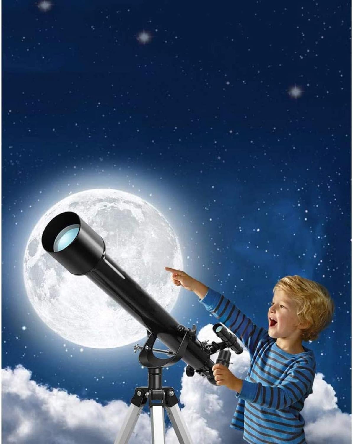 AZ Refractor with an Tripod 2 Eyepieces Astronomical Telescope Kids Adults Beginners for Astrophotography and Visual Astronomy,for Indoor/Outdoor