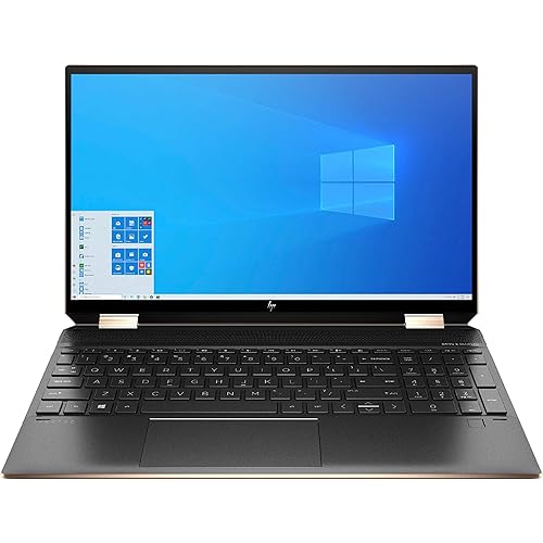 HP Spectre X360 15.6 Inch 4K UHD Touch-Screen 512GB SSD + 32GB Optane 1.8GHz i7 2-in-1 Laptop (16GB RAM, Quad-Core i7-10510U, GeForce MX330, Windows 10 Home) Nightfall Black 15-EB0043DX
