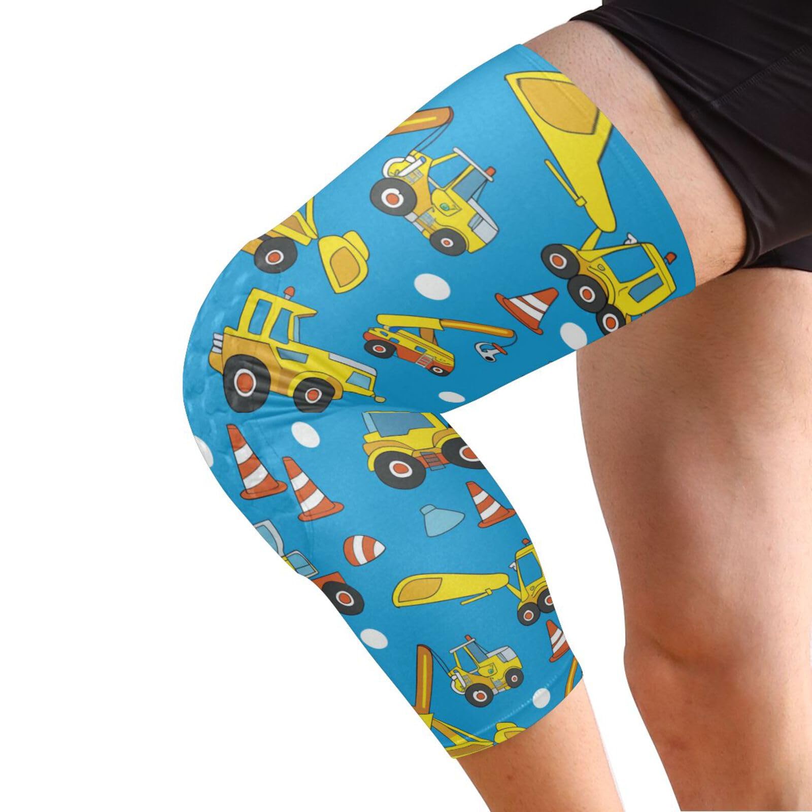 JUNZAN Cartoon Construction Vehicles Basketball Knee Pads for Youth Kids Wrestling Knee Pads with Sleeves Sport Kneepads for Volleyball Football