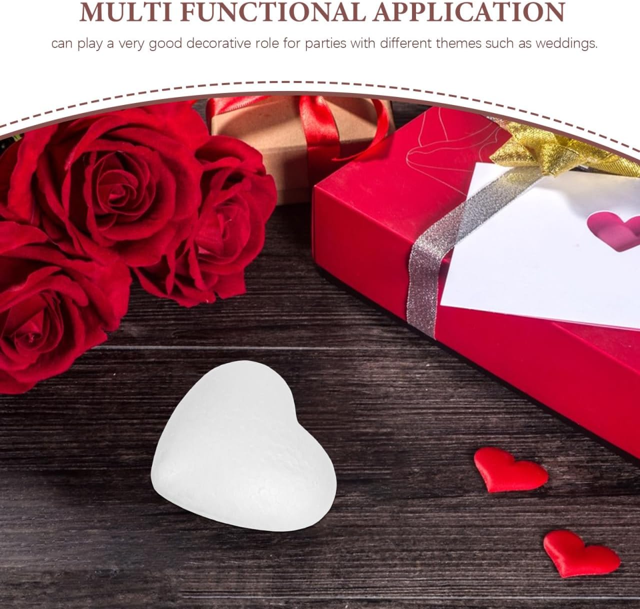 EXCEART 20 Pcs Heart Shaped Foam Balls, 3.34" White Hearts for Valentines Day Crafts, Blank Polystyrene Shapes for Wedding Decor, DIY Floral Arrangements & School Projects