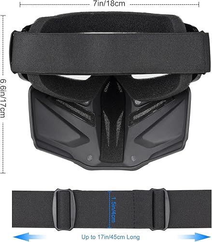 Miniatura 7 de VPZenar Casco y máscara Airsoft máscara de Airsoft de cara completa con gafas antiempañamiento desmontables casco rápido de paintball con soporte