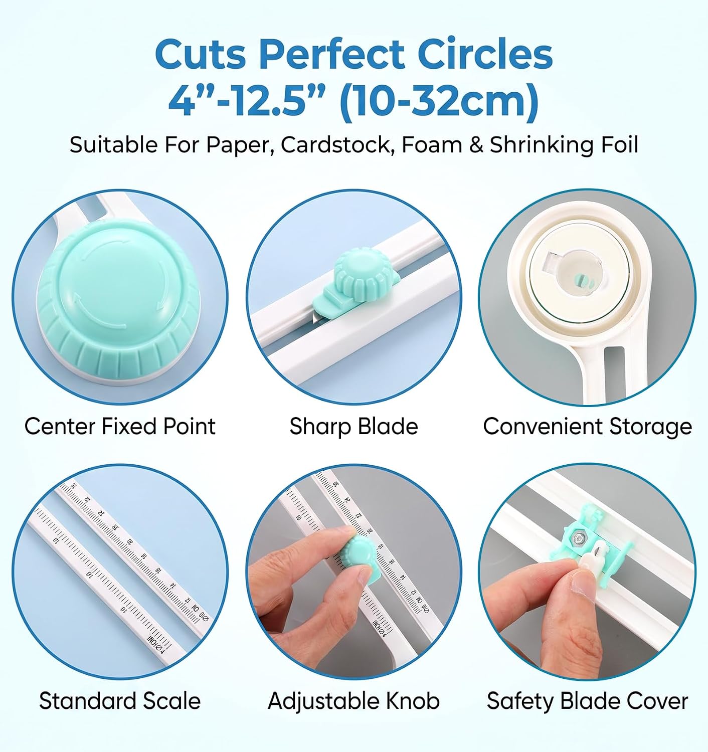 1 Pcs Circle Paper Cutter, Adjustable Circle Cutters for Crafts