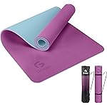 Yoga Mat Non Slip, Eco Friendly Fitness Exercise Mat with Carrying Strap,Pro Yoga Mats for Women,Workout Mats for Home, Pilates and Floor Exercises (Purple/Teal, Thickness-8mm)