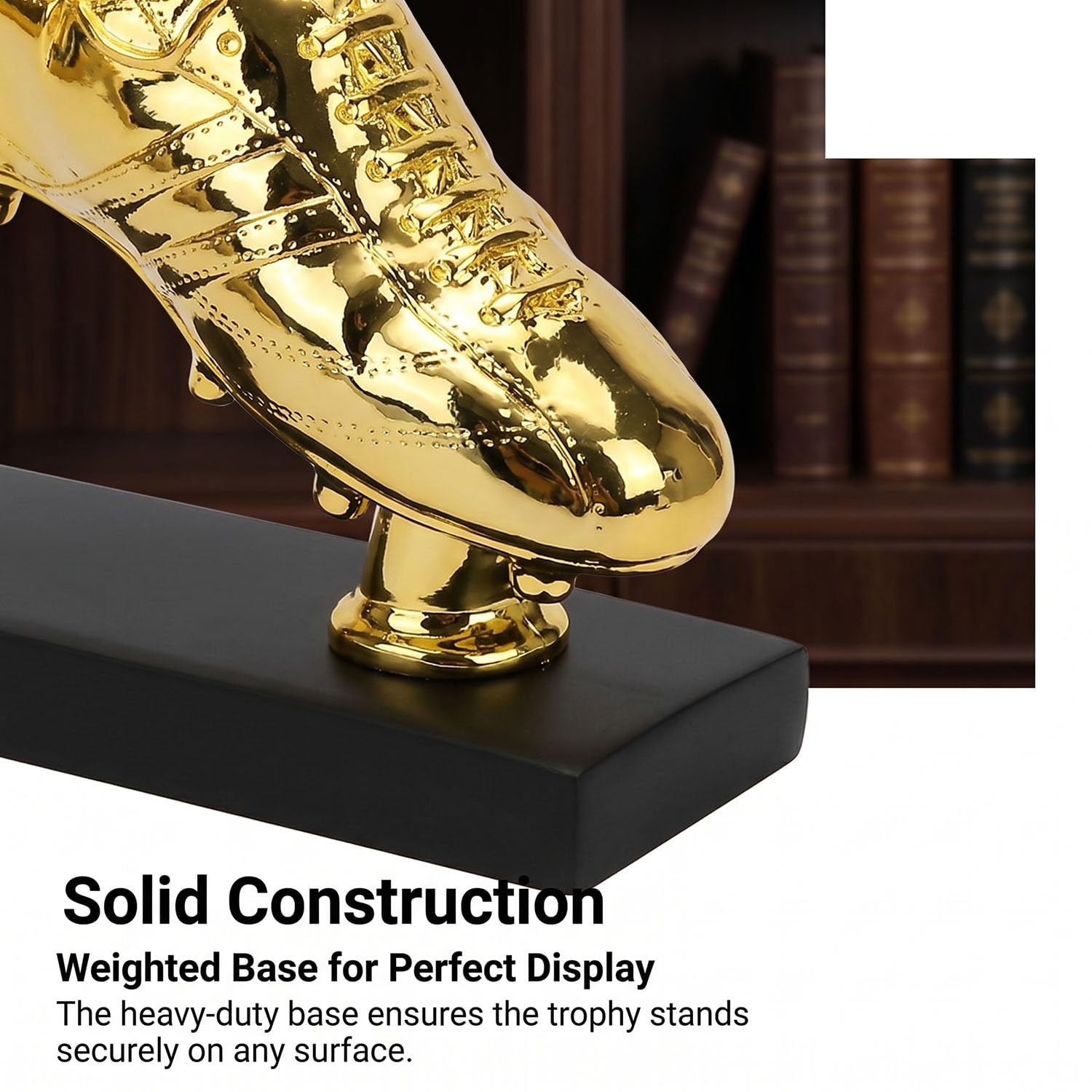 Réplica Trofeo Bota de Oro, Trofeo Golden Boot de Resina, Regalo Fútbol Máximo Goleador, Recuerdo de Fútbol para Jugadores Fans Entrenadores, Adorno Escritorio