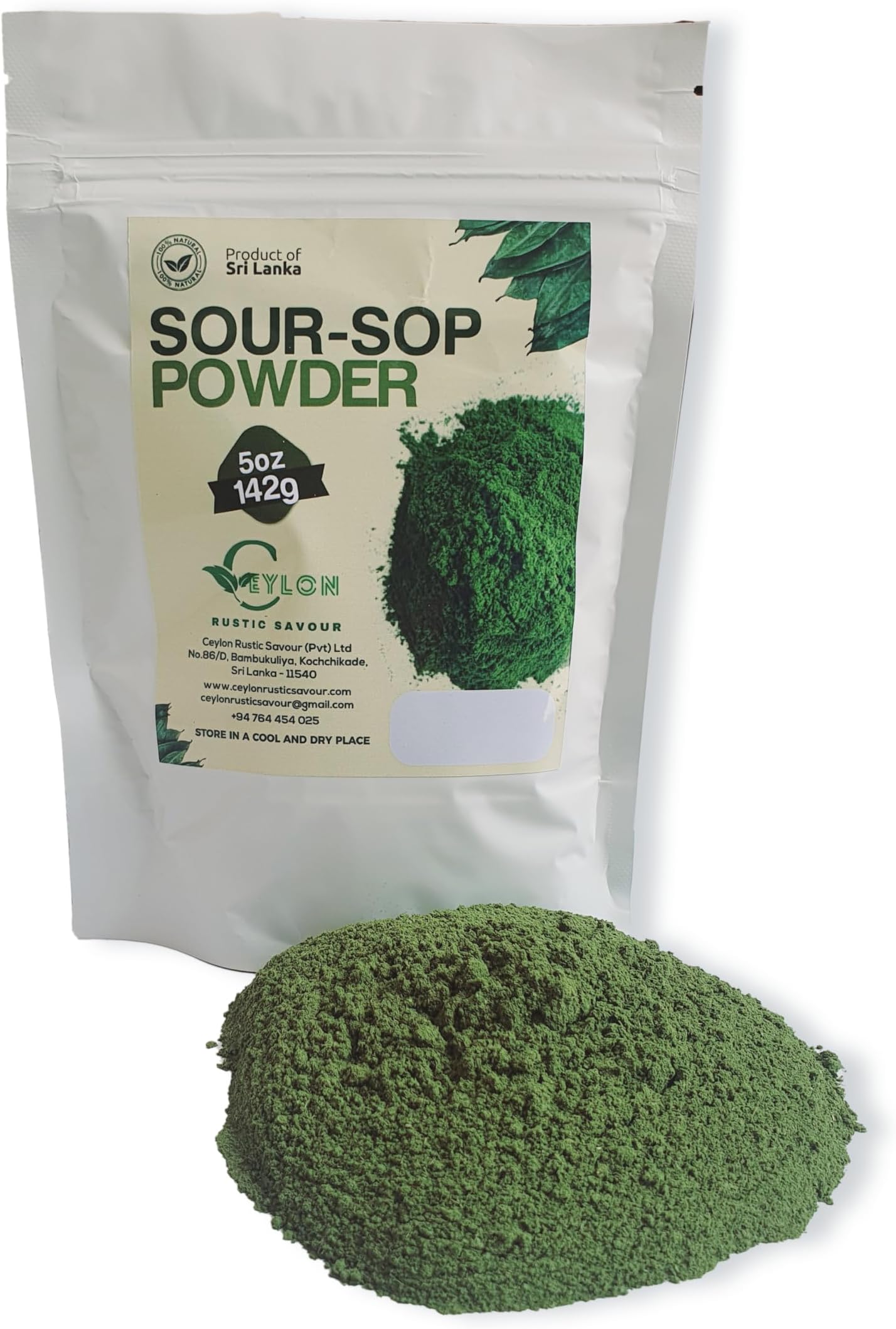 Soursop Leaves Powder Sour-Sop 5oz Graviola Leaf Powder 142g Premium Quality 100% Pure No Additives Natural Green Color