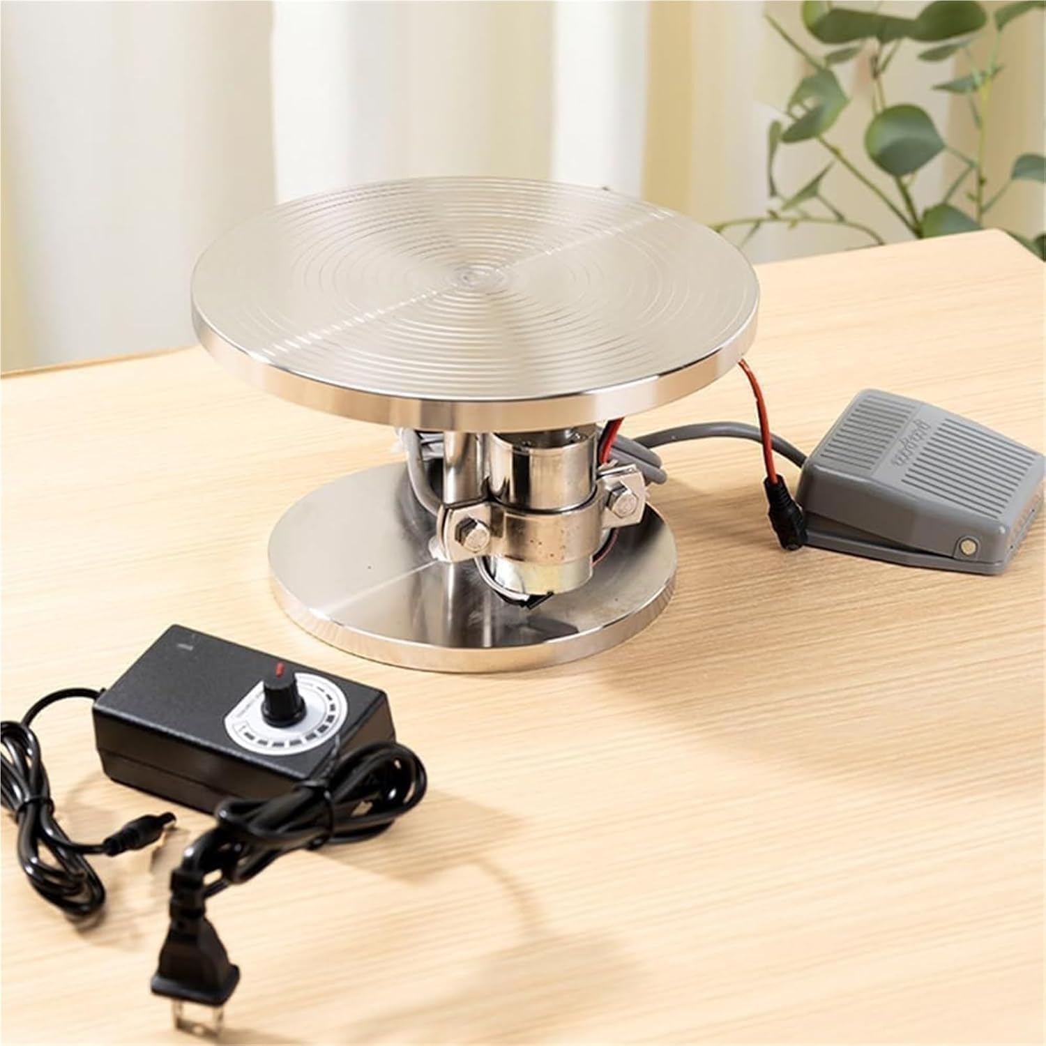 Macchina elettrica per ceramica ruota, piatto girevole da 20 cm, 0-120 giri/min, kit di ceramica fai da te con strumenti in argilla, costruzione in acciaio inox per artisti e hobbisti