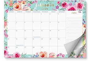 S&O Watercolor Floral Large 2024-2025 Desk Calendar Tear Away