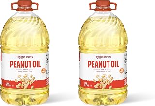 Amazon Grocery Peanut Oil, 128 Fl Oz Pack of 2 - Premium for Frying, Baking & Salads, High Smoke Point